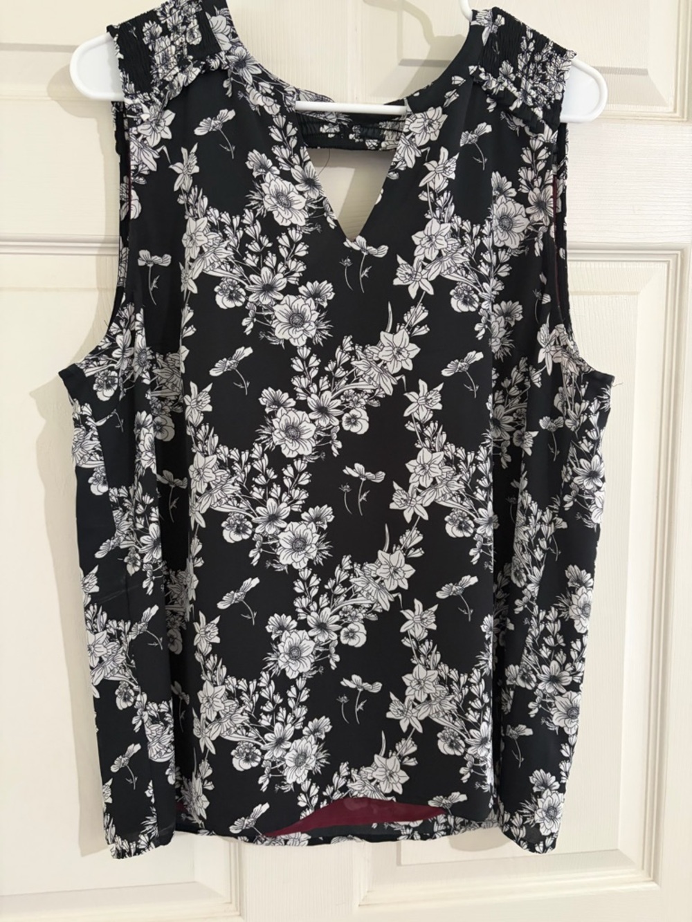 41 Hawthorn Black Floral Blouse XL Sleeveless Sheer Layered Top Stitch Fix